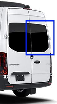 AMA Passenger Rear Cargo Door Solid Glass Window 2019-2022 Van Land