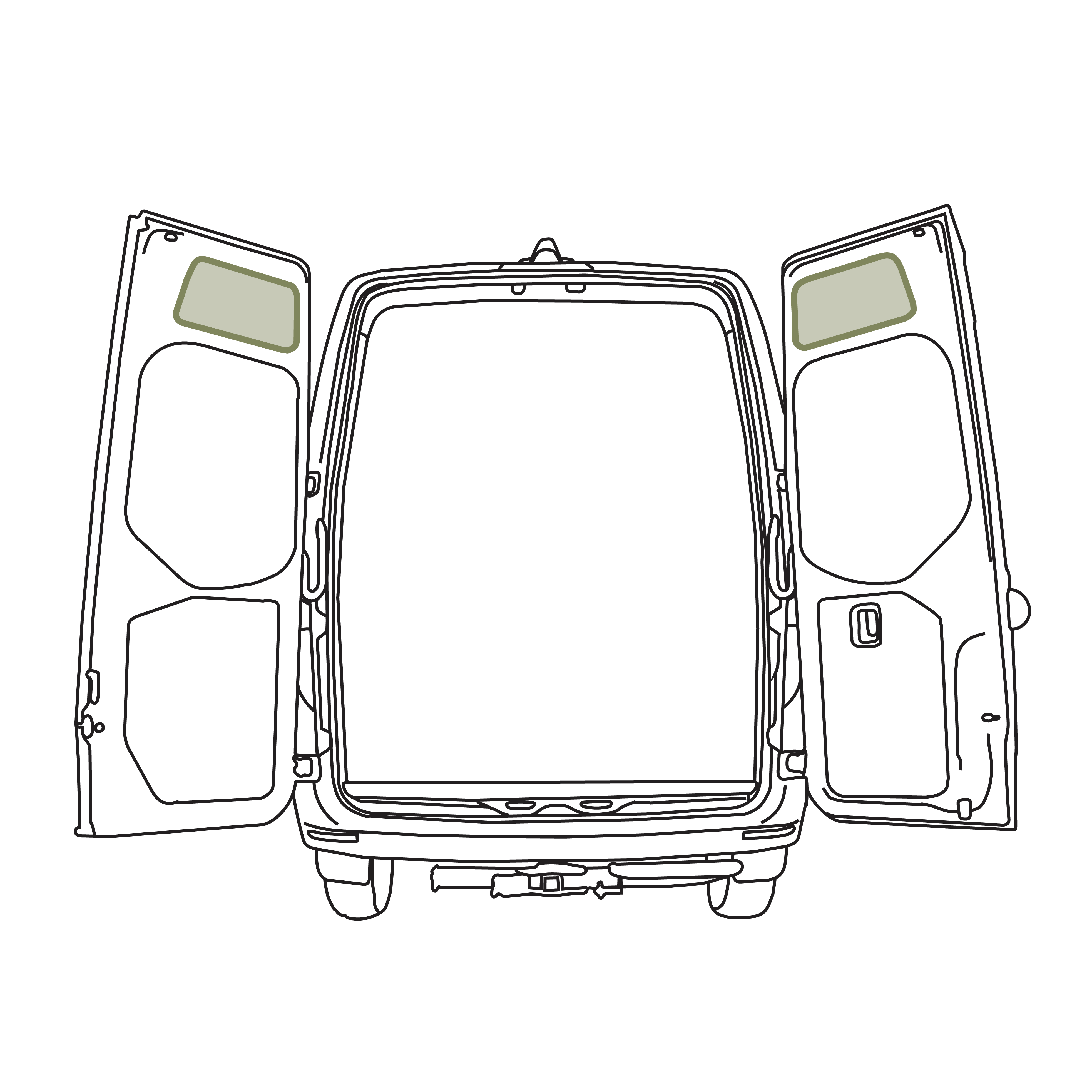 VanEssential Mercedes Sprinter Upper Rear Door Storage Panels (Pair)