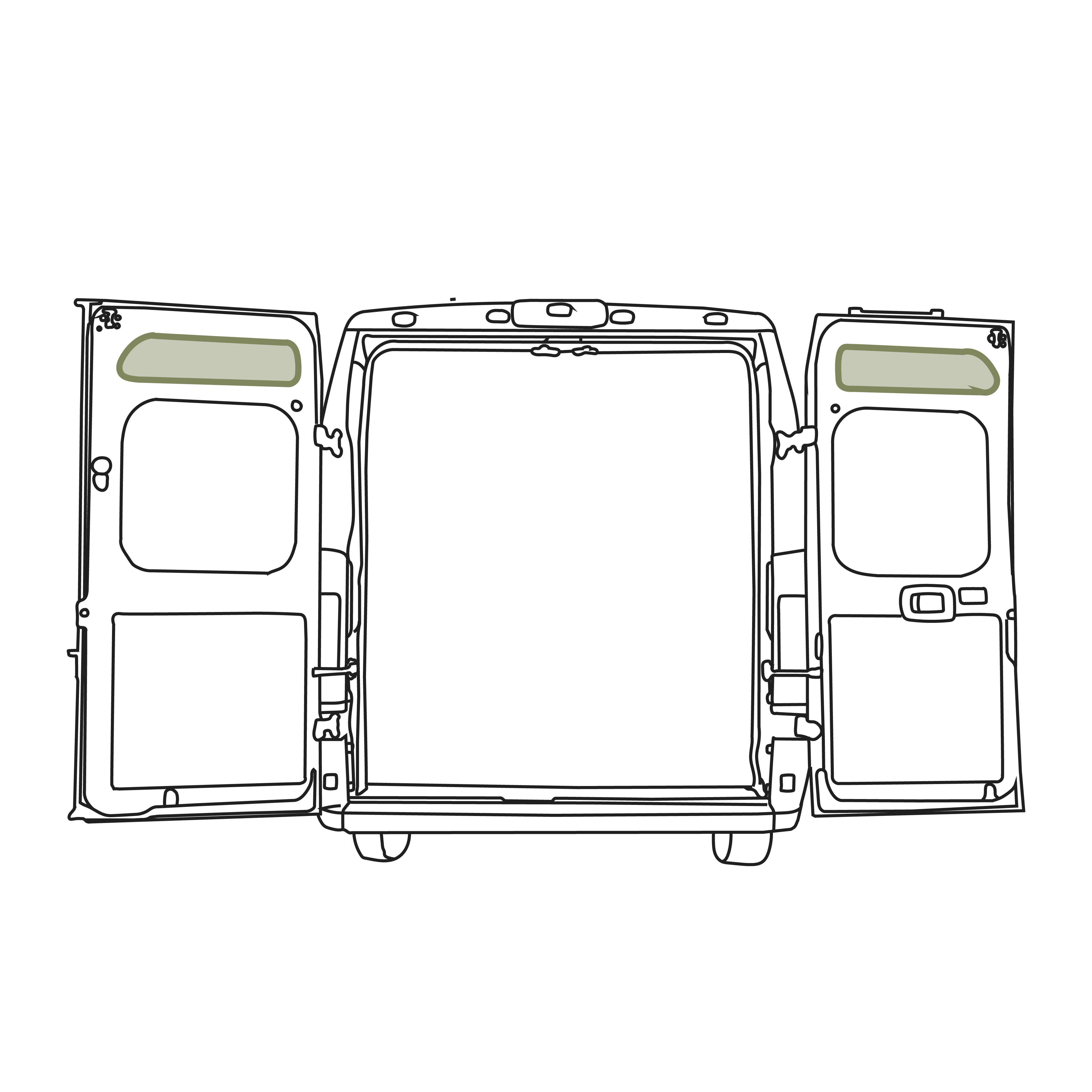 VanEssential Ram Promaster Upper Rear Door Storage Panels (Pair)