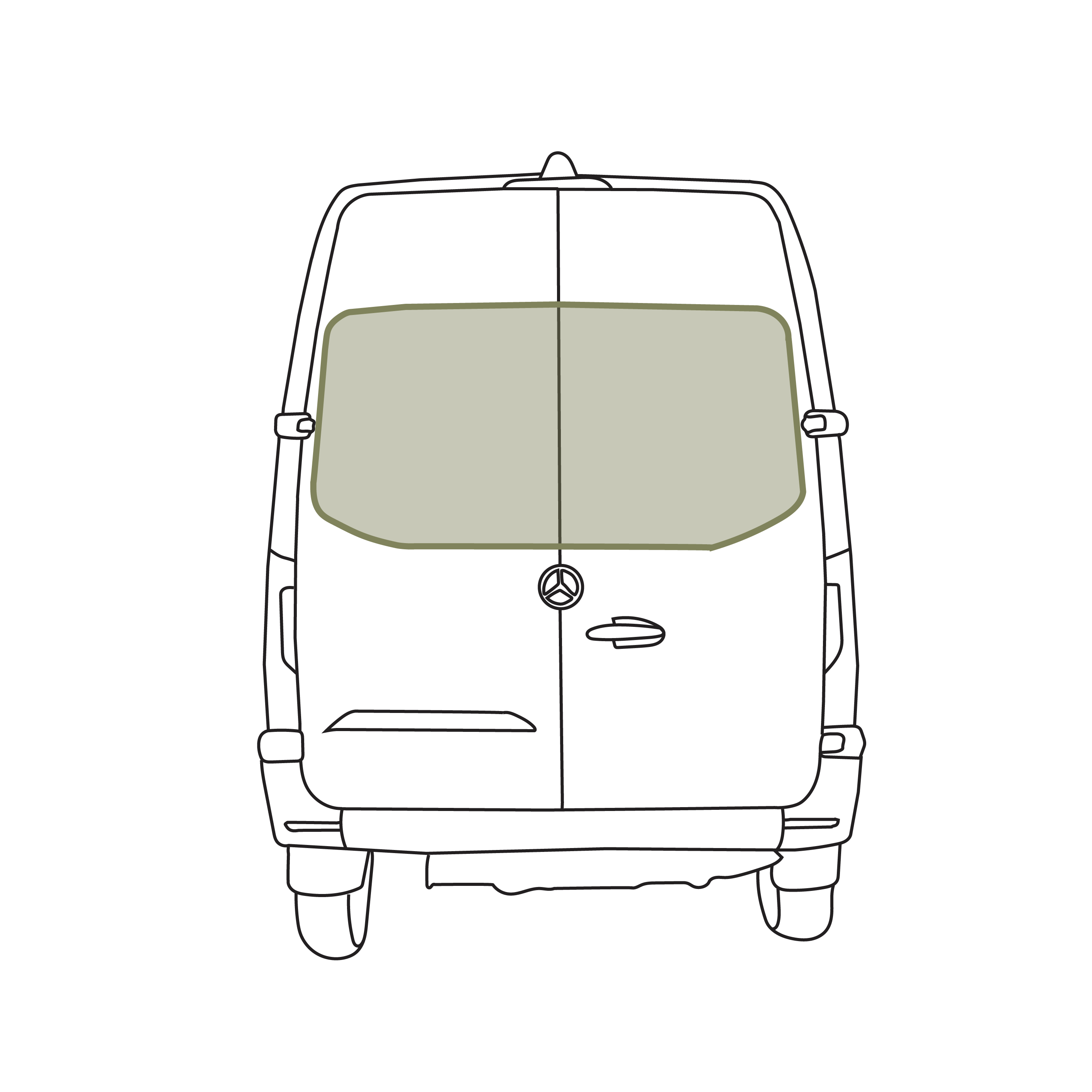 VanEssential Mercedes Sprinter Stealth Rear Door Window Covers (Pair)