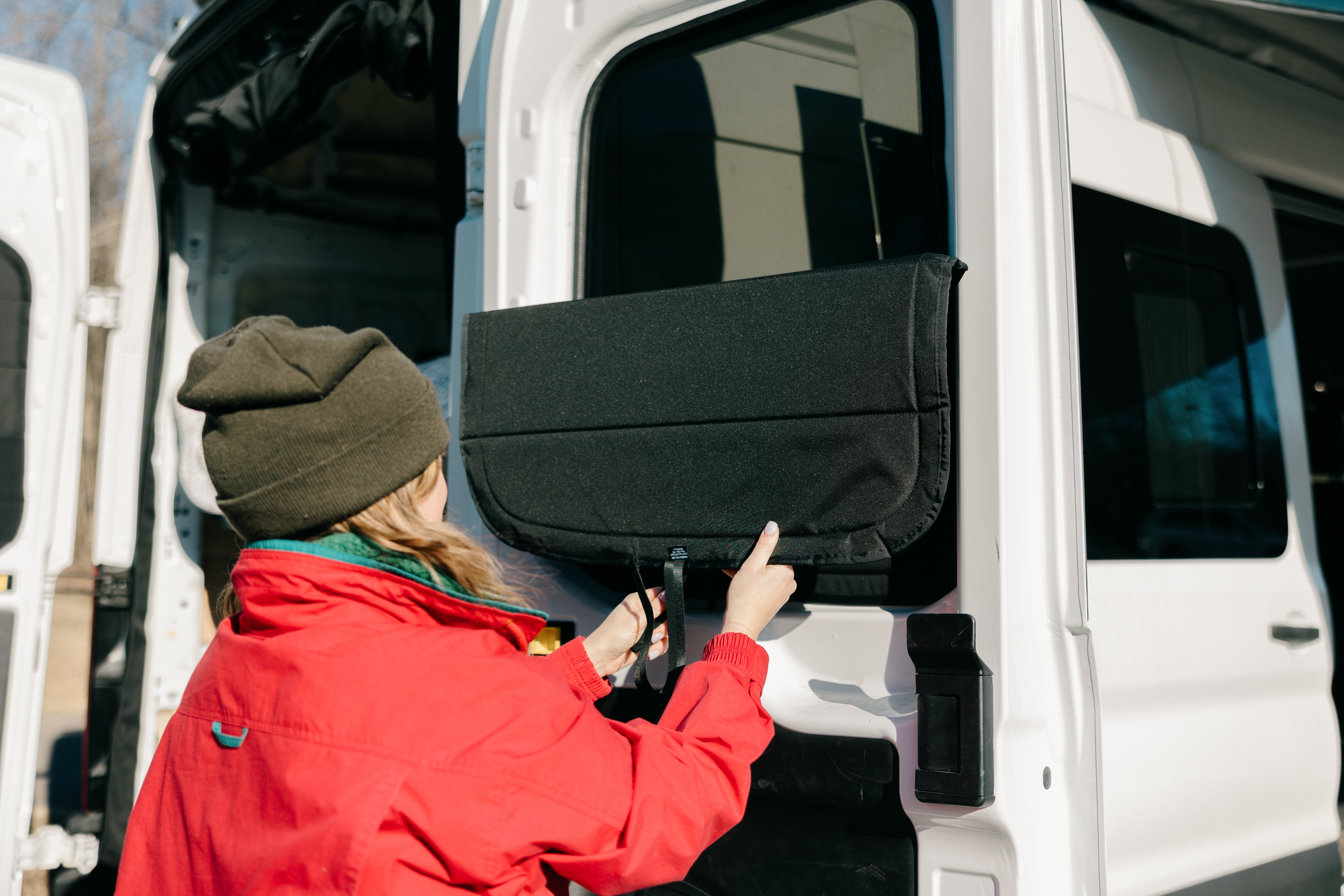 VanEssential Ford Transit Stealth Rear Door Window Covers (Pair)