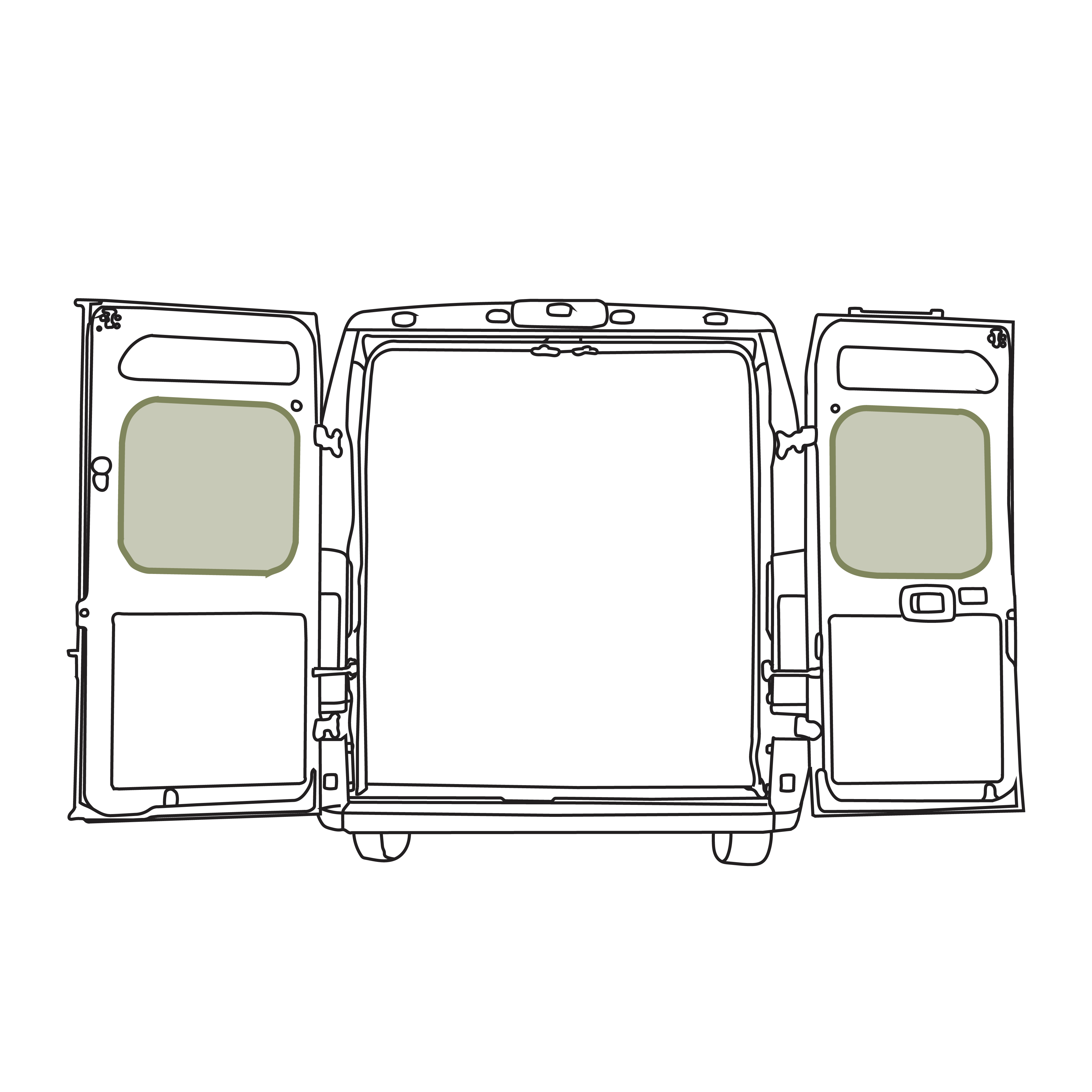 VanEssential Ram Promaster Middle Rear Door Storage Panels (Pair)