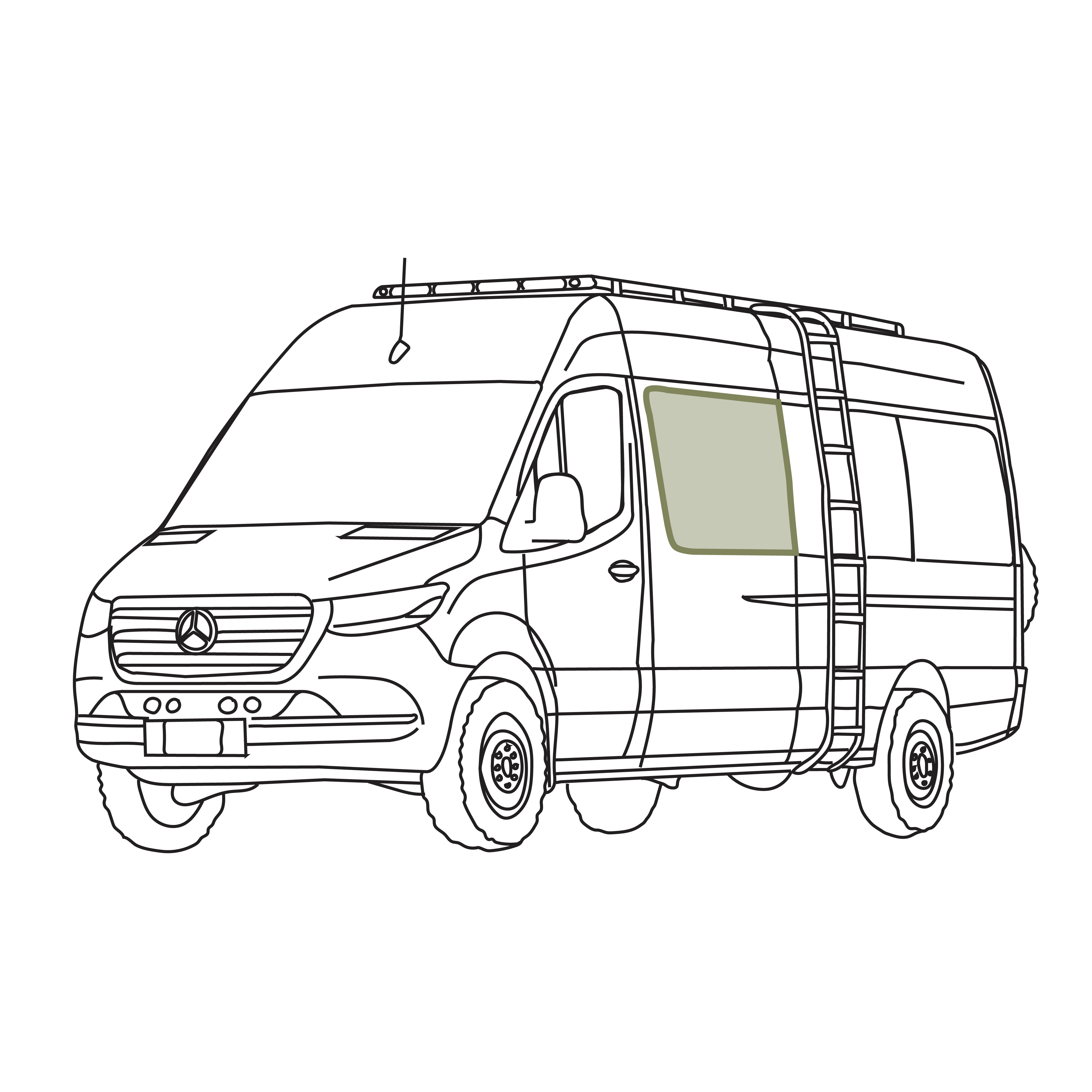 VanEssential Mercedes Sprinter Stealth Crew Window Cover