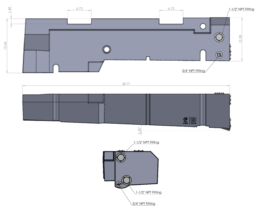 S&B Filters 20 Gallon Undercarriage Fresh Water Tank - Passenger Side - 2015+ Ford Transit 148" & 148"EXT (10-3015)