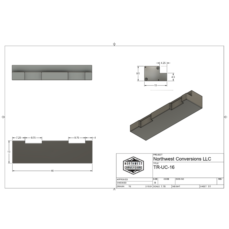 Northwest Conversions 16 Gallon Transit Undercarriage Water Tank