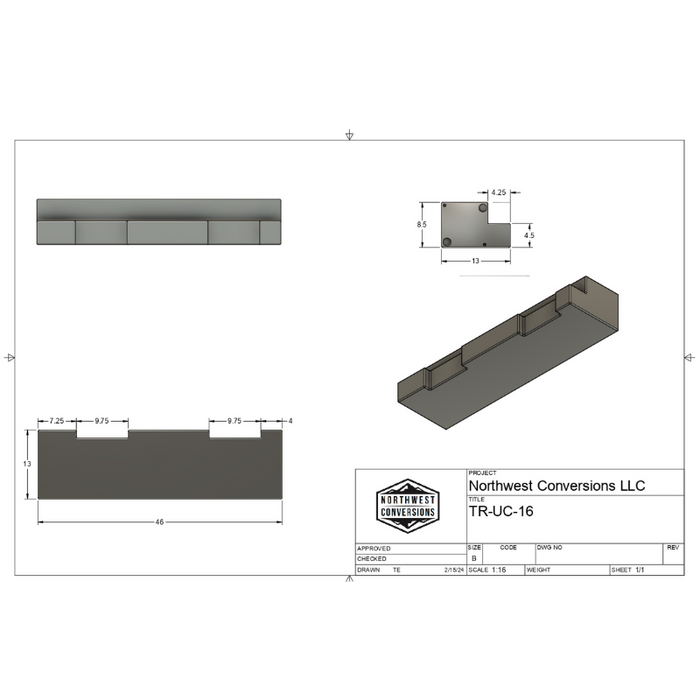 Northwest Conversions 16 Gallon Transit Undercarriage Water Tank