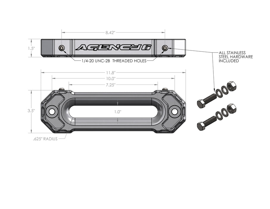 Fairlead (1.5" Thick) - Black