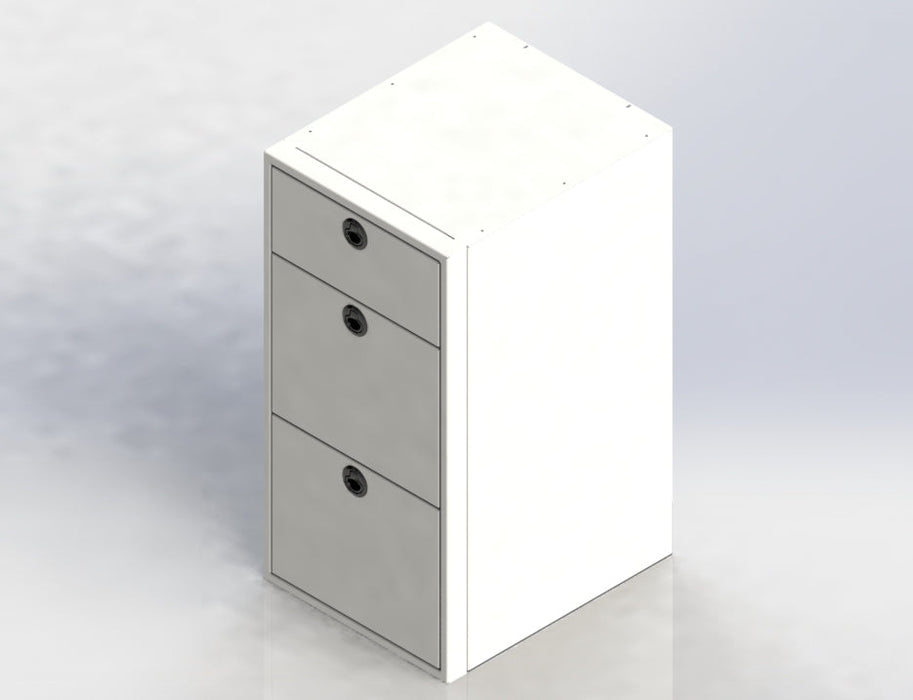 18" Three Drawer Base Cabinet