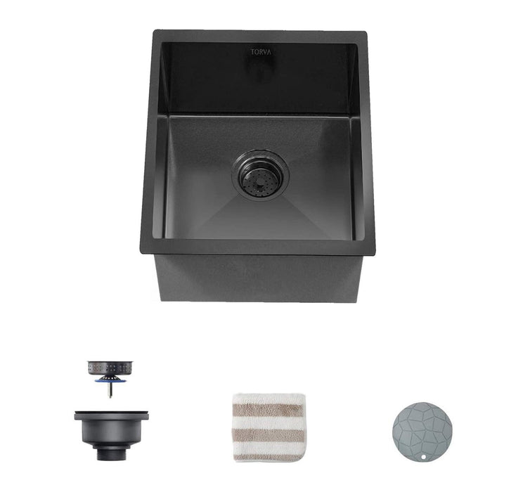 TORVA 14-inch Undermount Sink – Black Stainless Steel