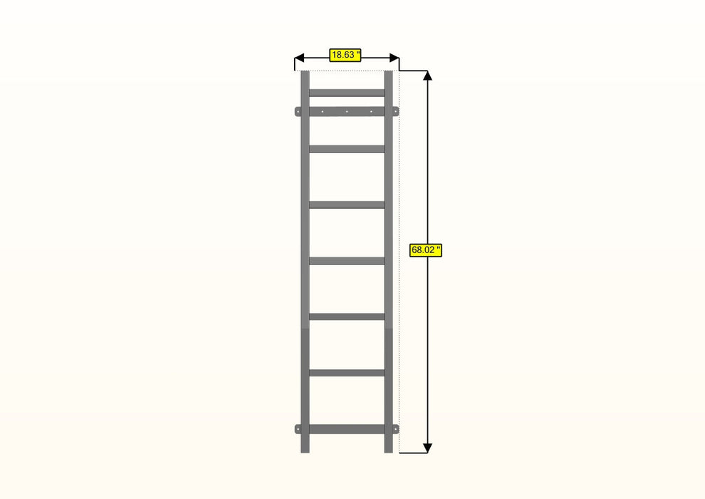 RB Components 2007+ Sprinter Van HD Rear Door Ladder - High Roof