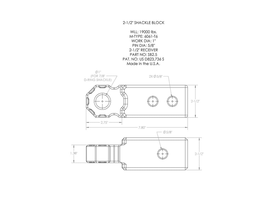 Shackle Block 2.5" - Red