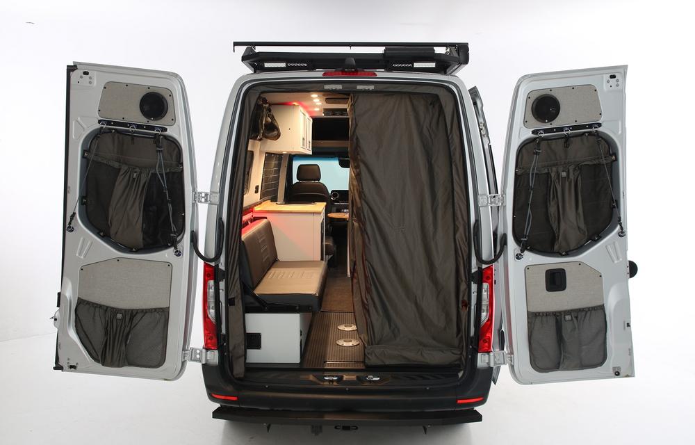 RB Components 2019+ Sprinter Van Fabric, Rear Door Window Stuff Bag