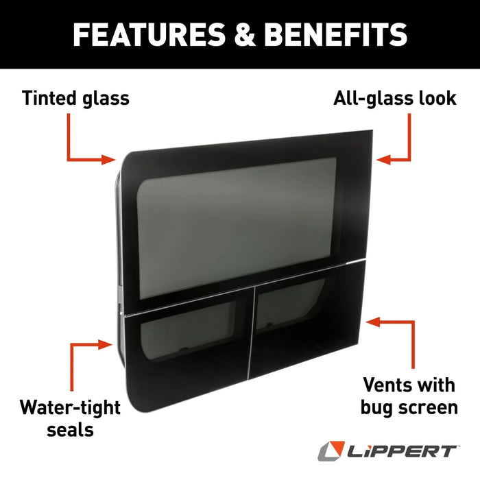 Lippert Sprinter Van Window Driver Side Forward (Double Vent) for 144" and 170"