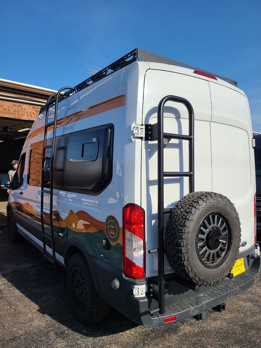 Rover Vans Tire Carrier & Ladder Combo for Ford Transit