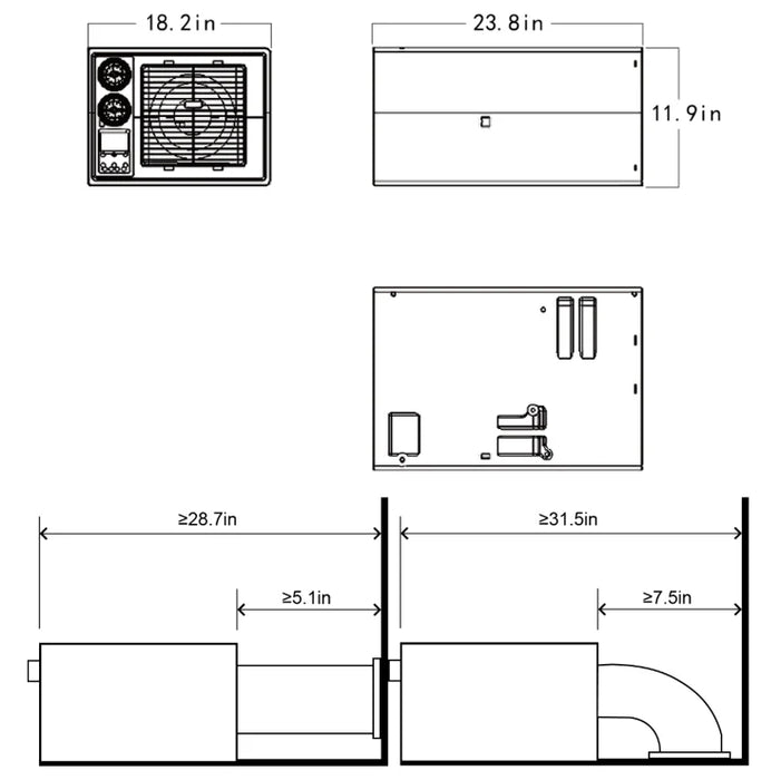 Velit 2000U - 12V/24V/48V Under-Bench Off Grid Air Conditioner