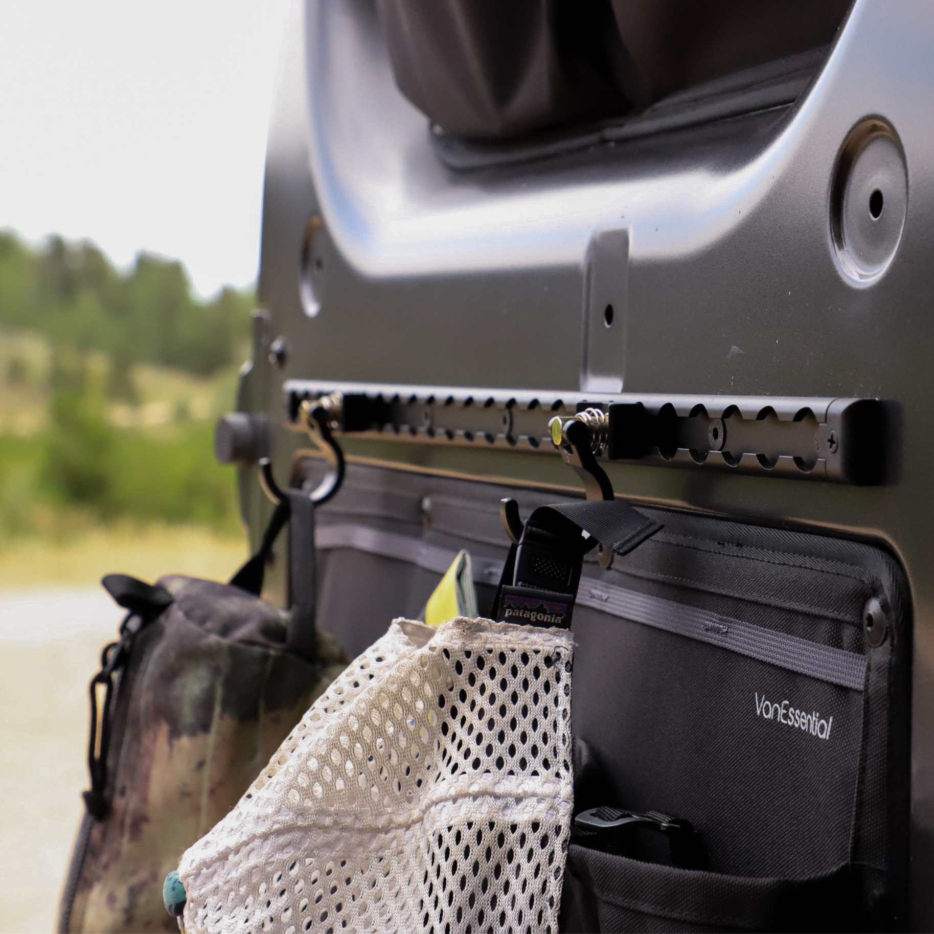 VanEssential Venture L-Track Spring Loaded Single Stud with Hook (2 Pack)