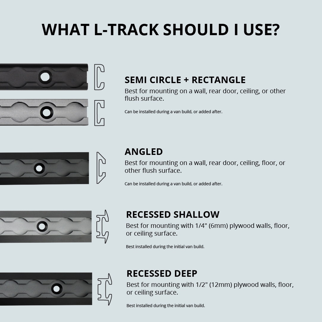 VanEssential Recessed Shallow Venture L-Track (2 Pack)