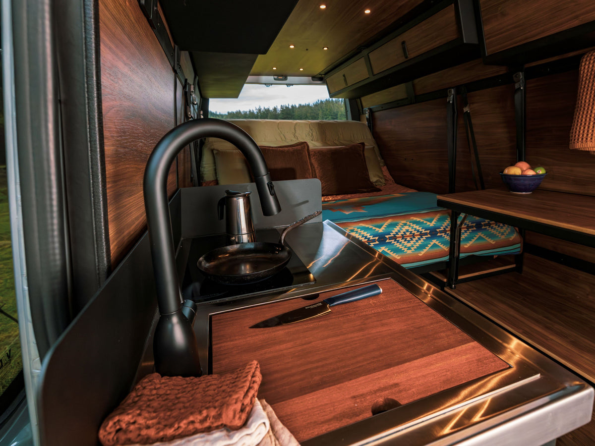 Virtus Vans 2019+ Mercedes Sprinter 40" Kitchen Cabinet with Sink & Induction Cooktop