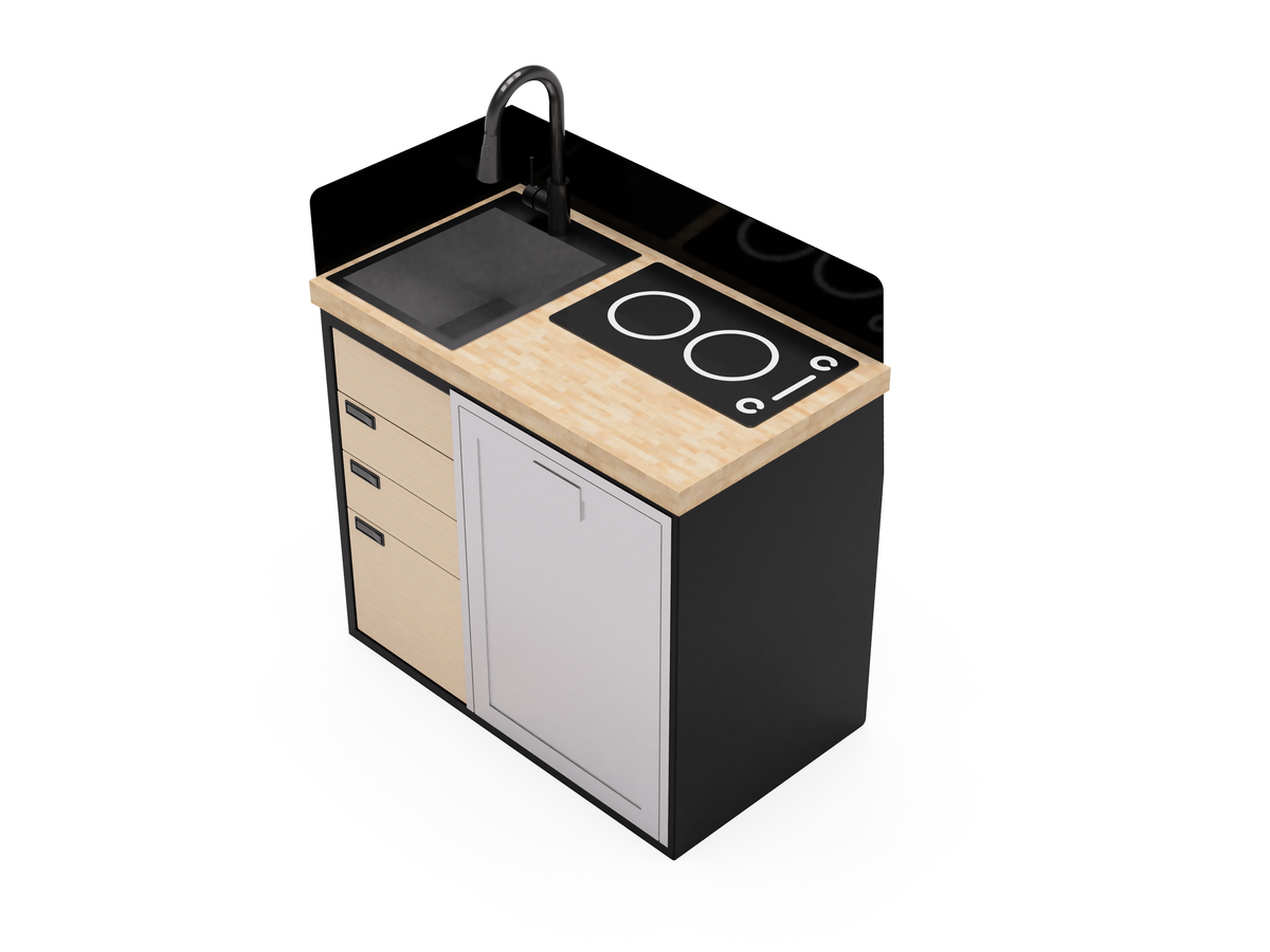 Virtus Vans 2019+ Mercedes Sprinter 40" Kitchen Cabinet with Sink & Induction Cooktop
