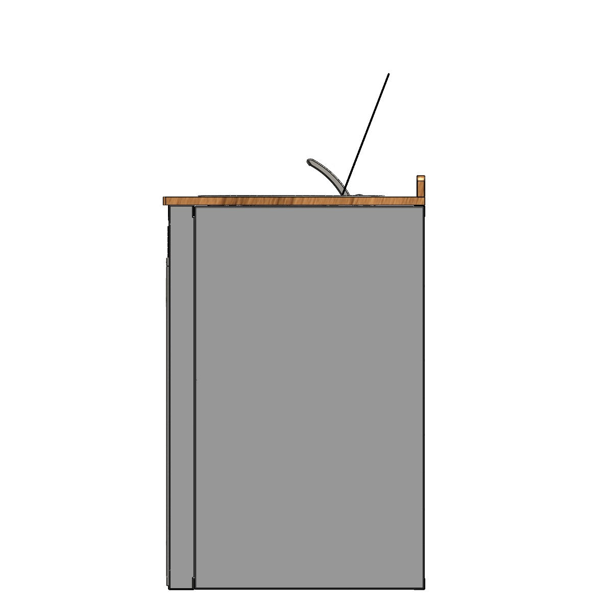 RB Components 56in Galley - Isotherm 130 Fridge Base Cabinet - Drawer System