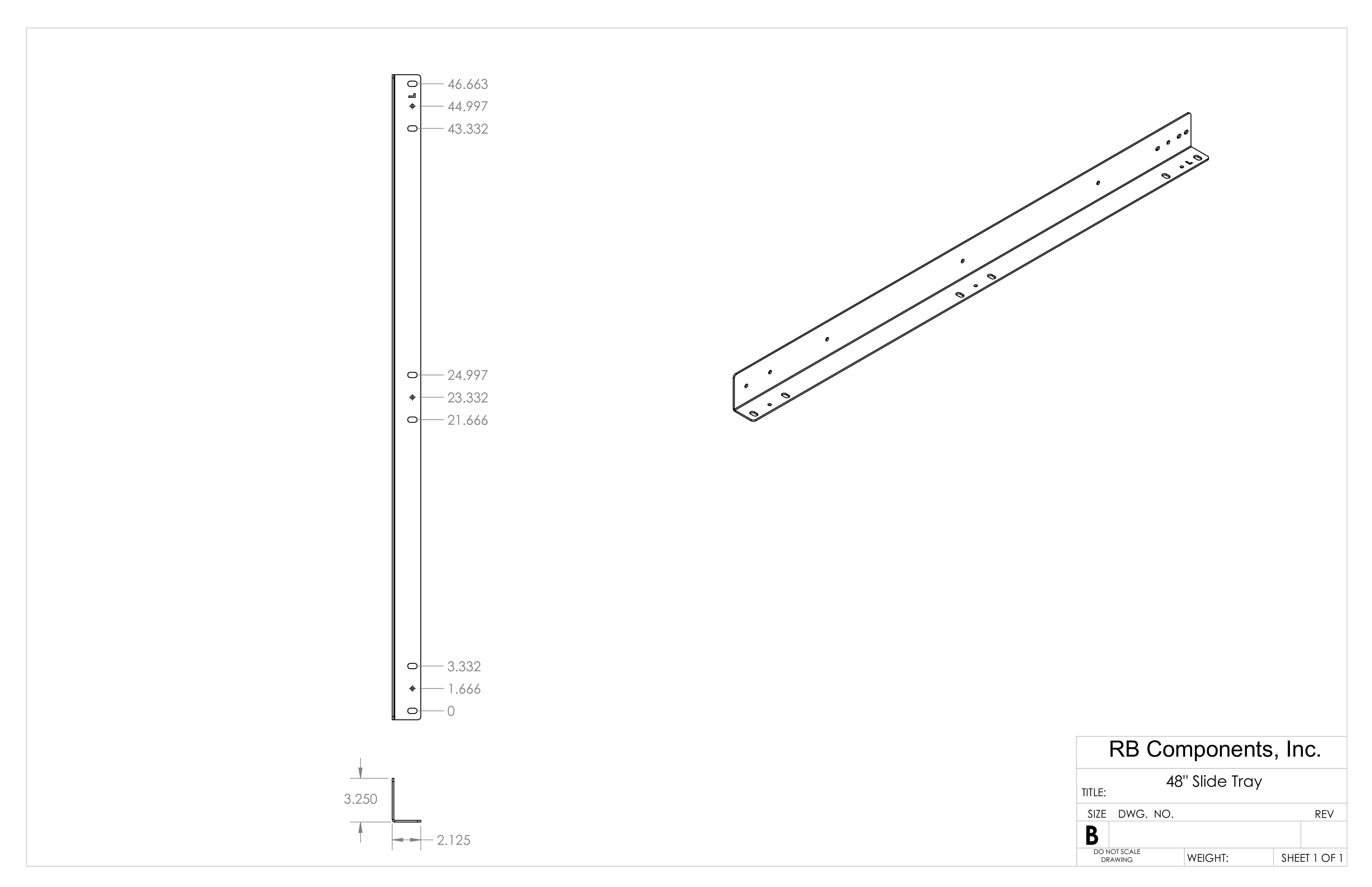 RB Components 48" DIY SLIDE TRAY KIT