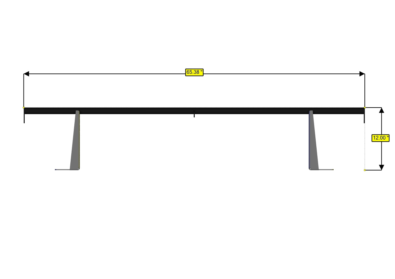 RB Components 2007+, Roof Bar 64" Wide - 12" Lift - High Roof - AC/Vent Cover Restrictions