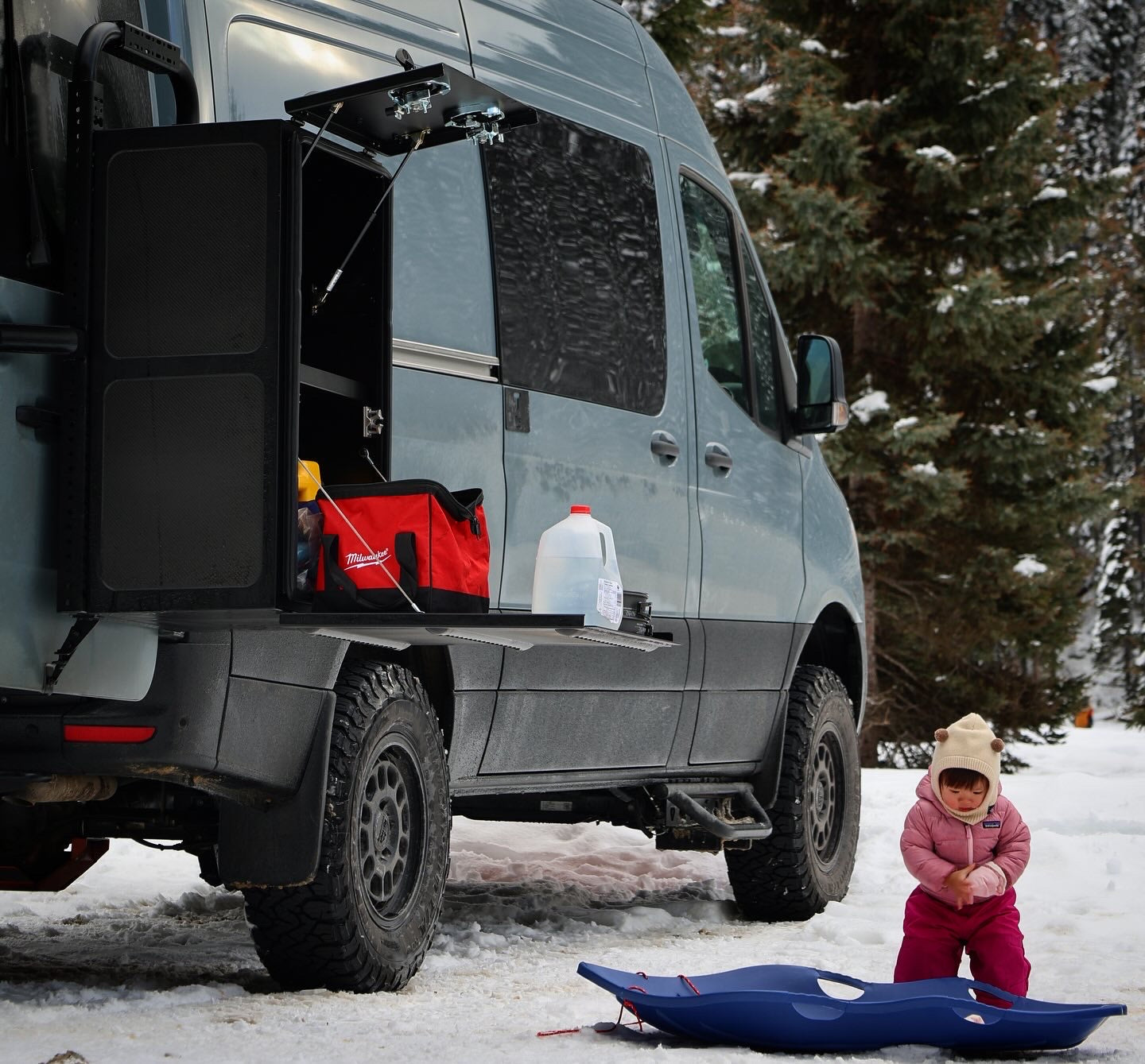 Tec Vanlife 2019+ Mercedes Sprinter Rear Door Aluminum Gear Rack - No Drill