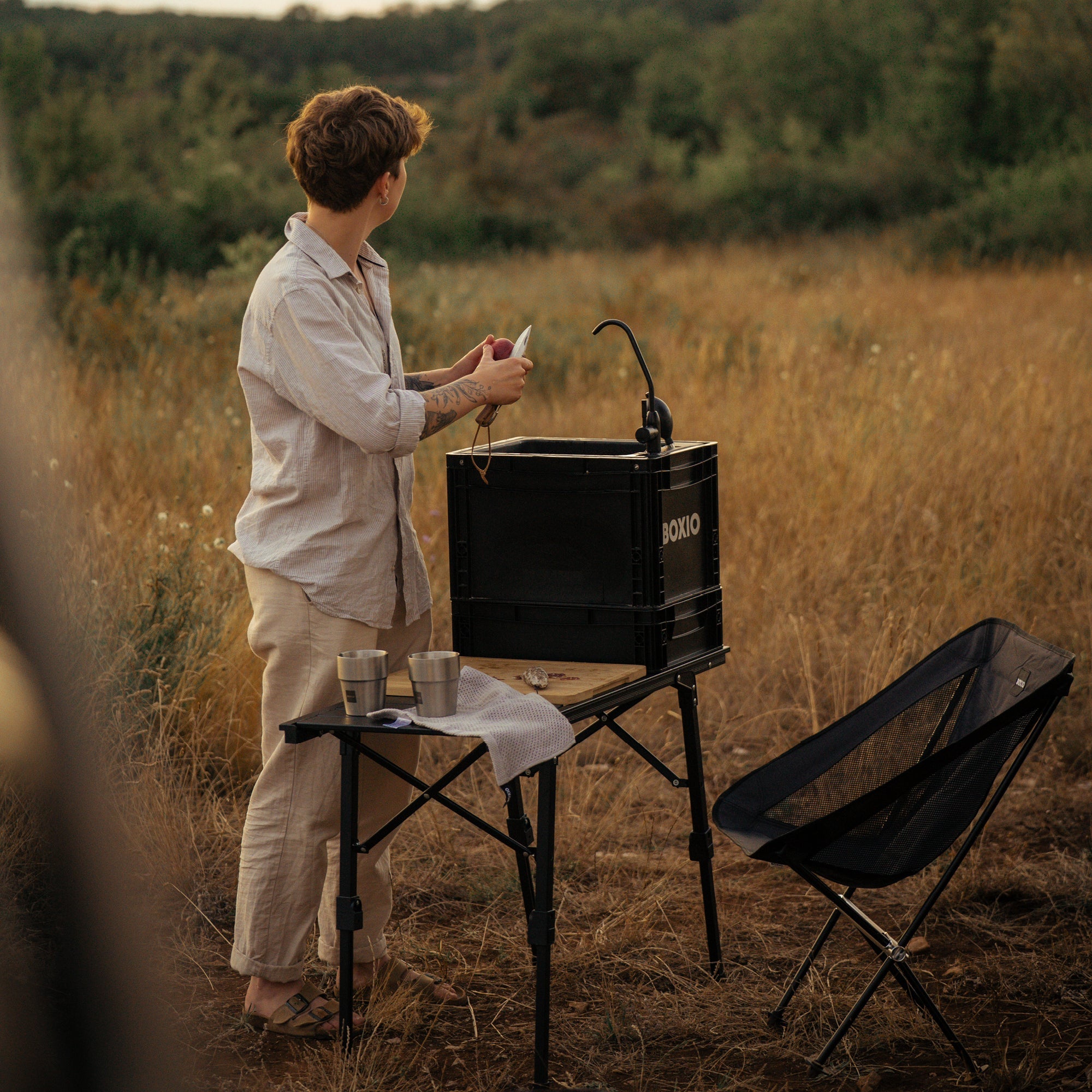 Boxio Camping Chairs Set with Box
