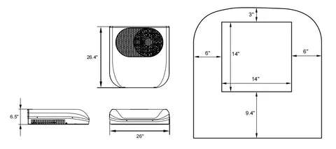 Velit 2000R Mini Rooftop Air Conditioner 12V/48V