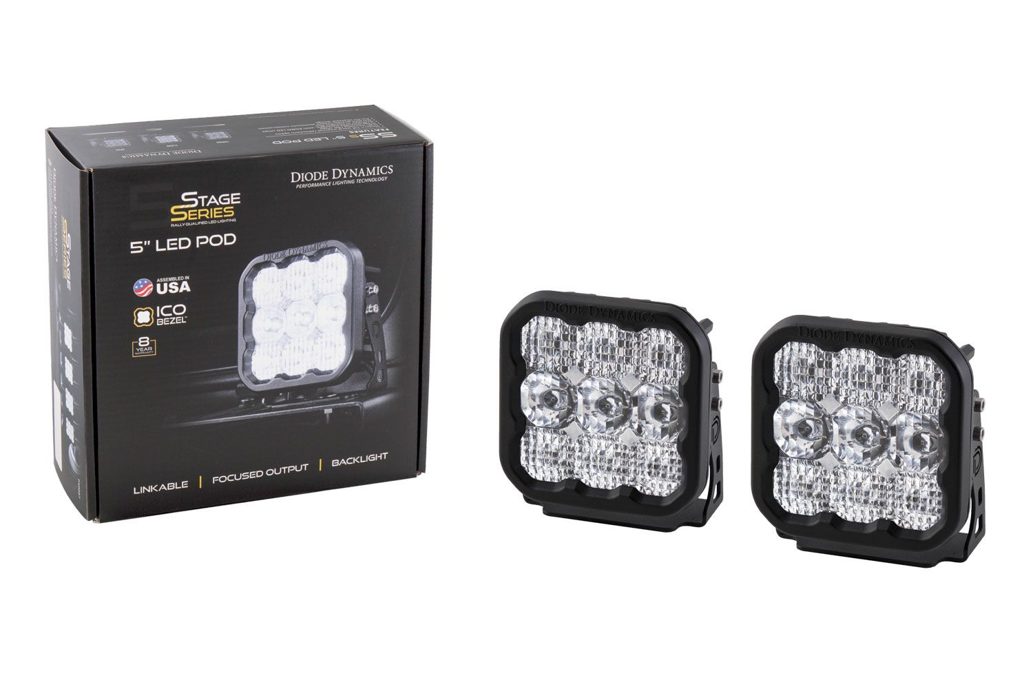 Diode Dynamics SS5 LED Pod Pro White Spot (Pair)-4