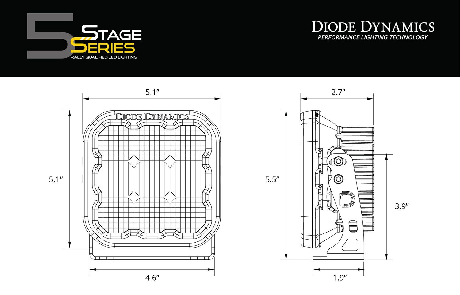Diode Dynamics SS5 LED Pod Pro White Spot (Pair)-9