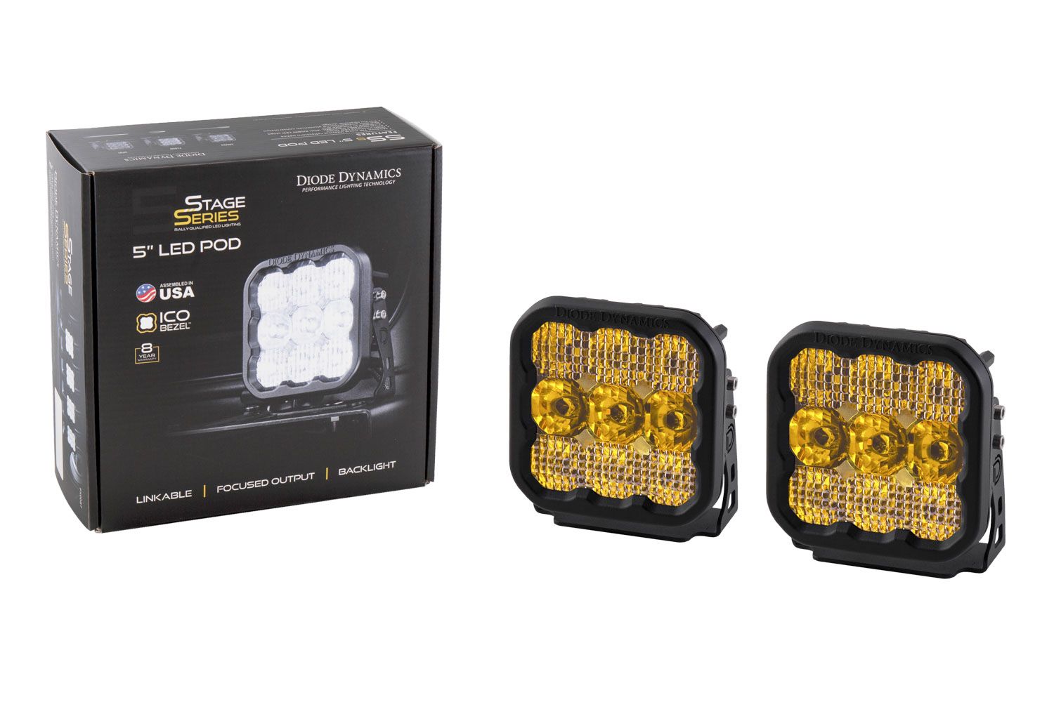 Diode Dynamics SS5 LED Pod Pro Yellow Combo (Pair)-2