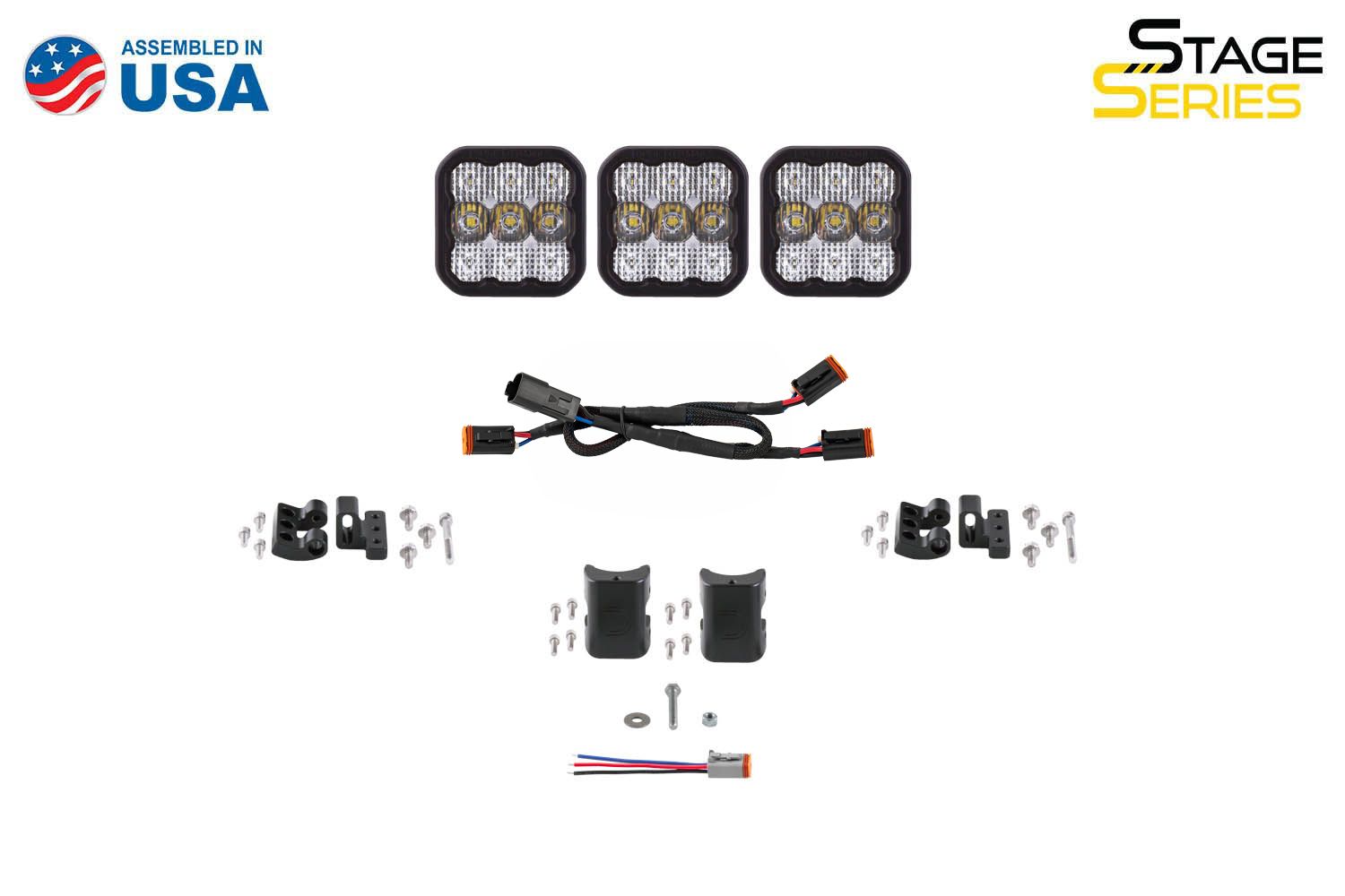 Diode Dynamics SS5 Sport Universal CrossLink 3-Pod Lightbar White Driving-6
