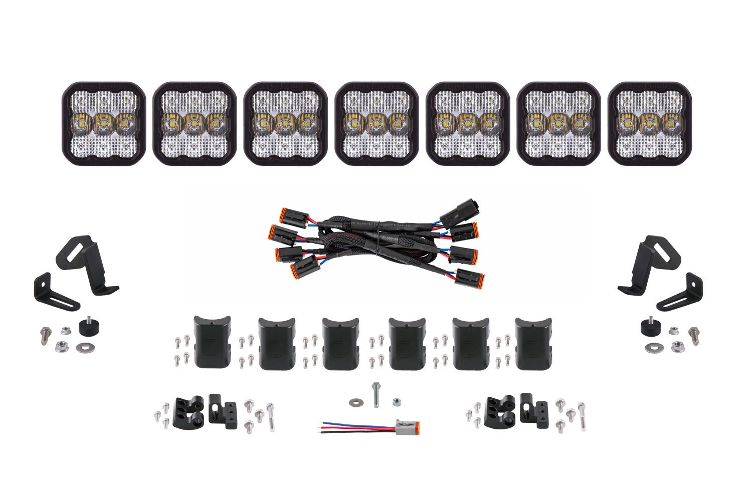 Diode Dynamics SS5 Sport Universal CrossLink 7-Pod Lightbar Yellow Combo-1