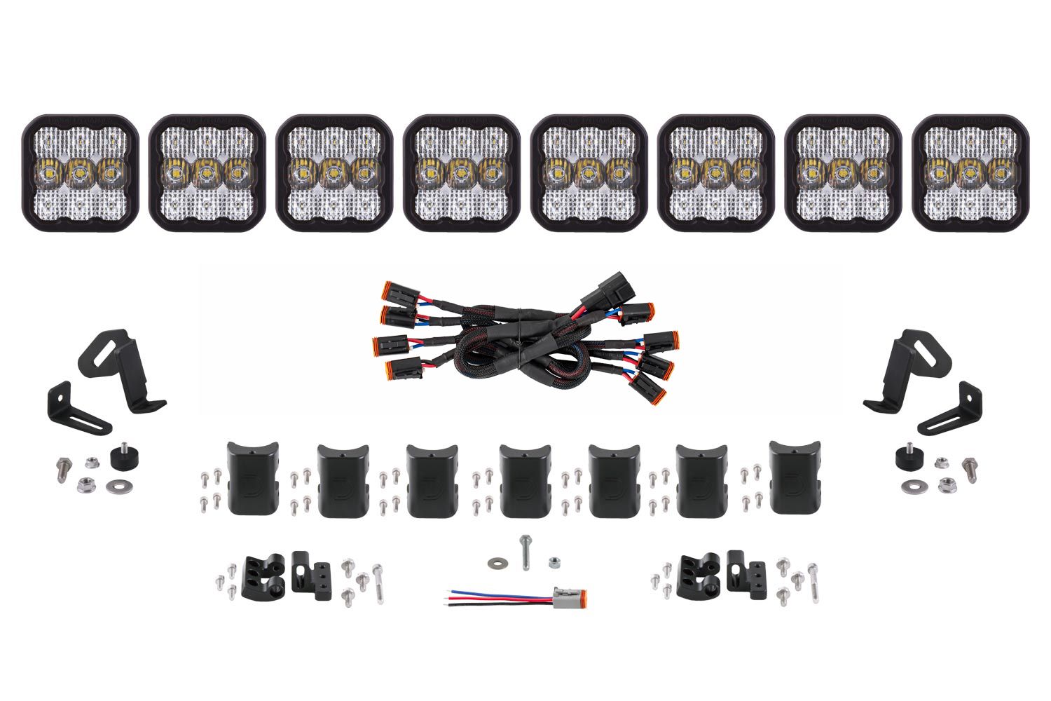 Diode Dynamics SS5 Sport Universal CrossLink 8-Pod Lightbar White Combo-1
