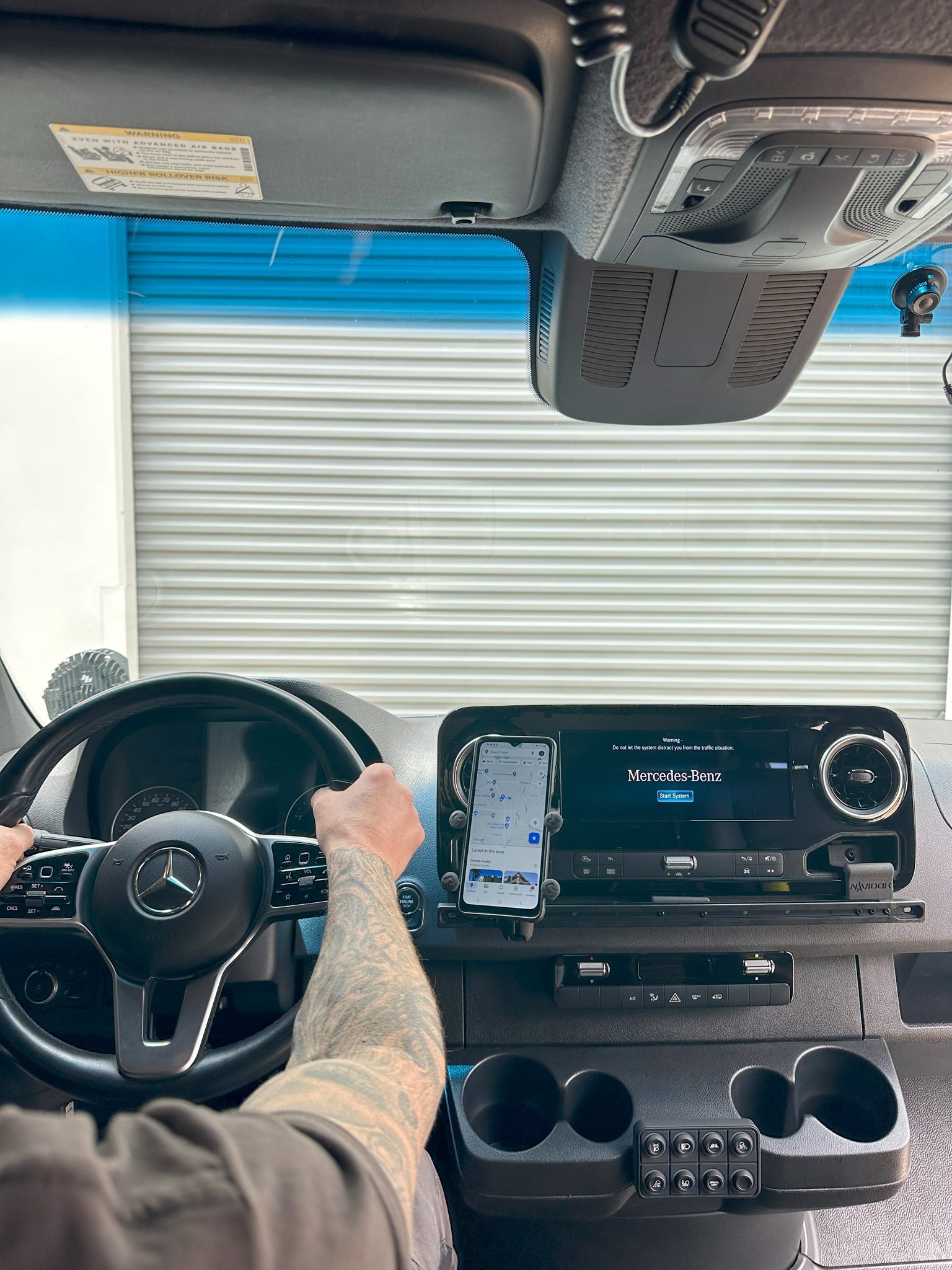 Terra X NAVIDOK Overlander - No-Drill - Mercedes Sprinter Phone & GPS Dash Mount