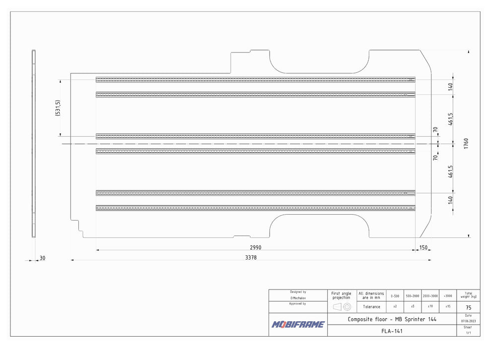 MobiFrame Sprinter SafeTrack Composite Floor System