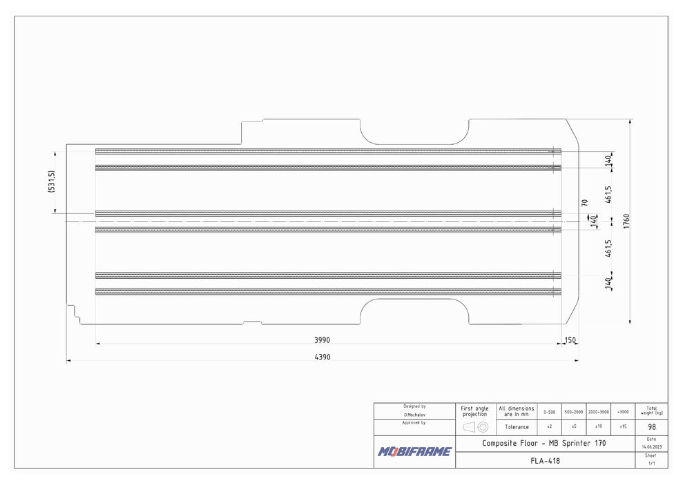 MobiFrame Sprinter SafeTrack Composite Floor System