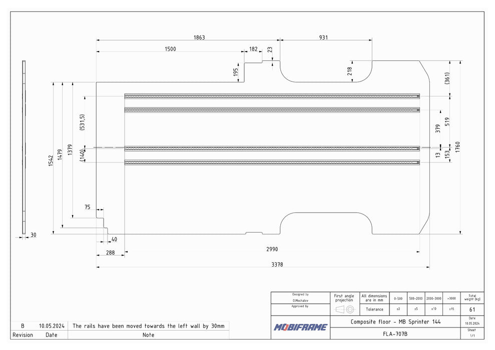 MobiFrame Sprinter SafeTrack Composite Floor System