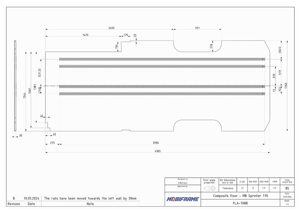 MobiFrame Sprinter SafeTrack Composite Floor System