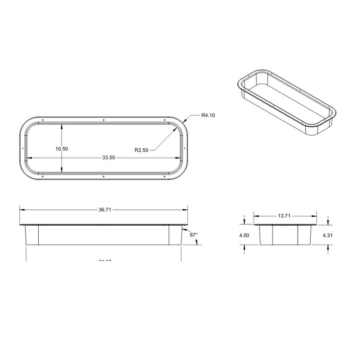 GoCode Ford Transit Rear Half-Slider Window Trim Ring