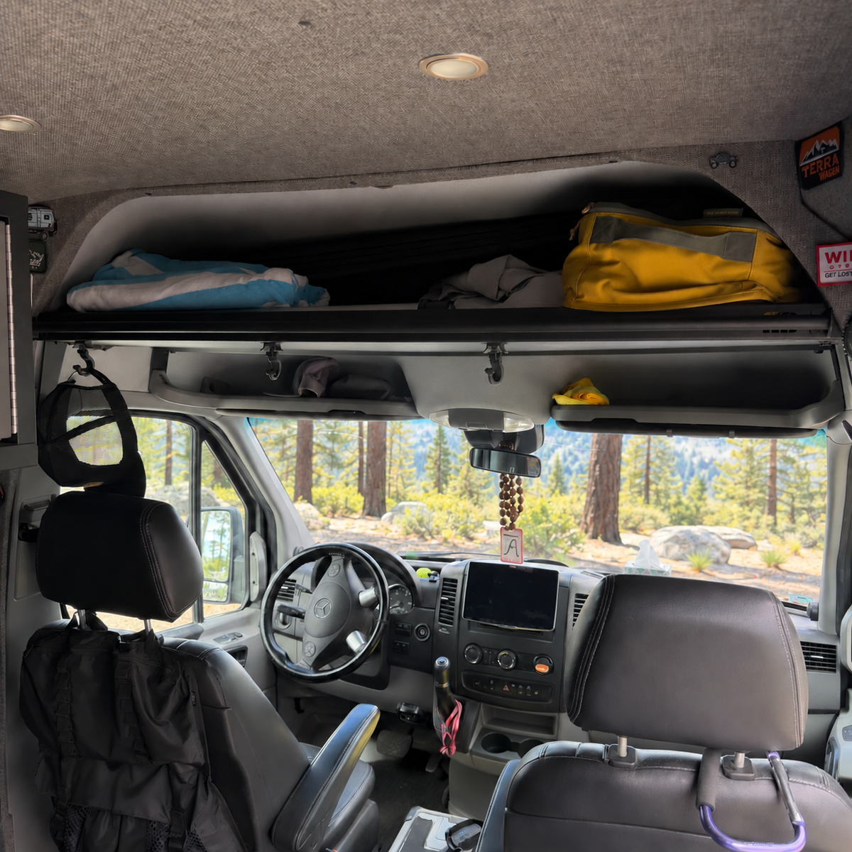 RB Components 2019+ Sprinter Van Headliner Shelf - Small Version Raised