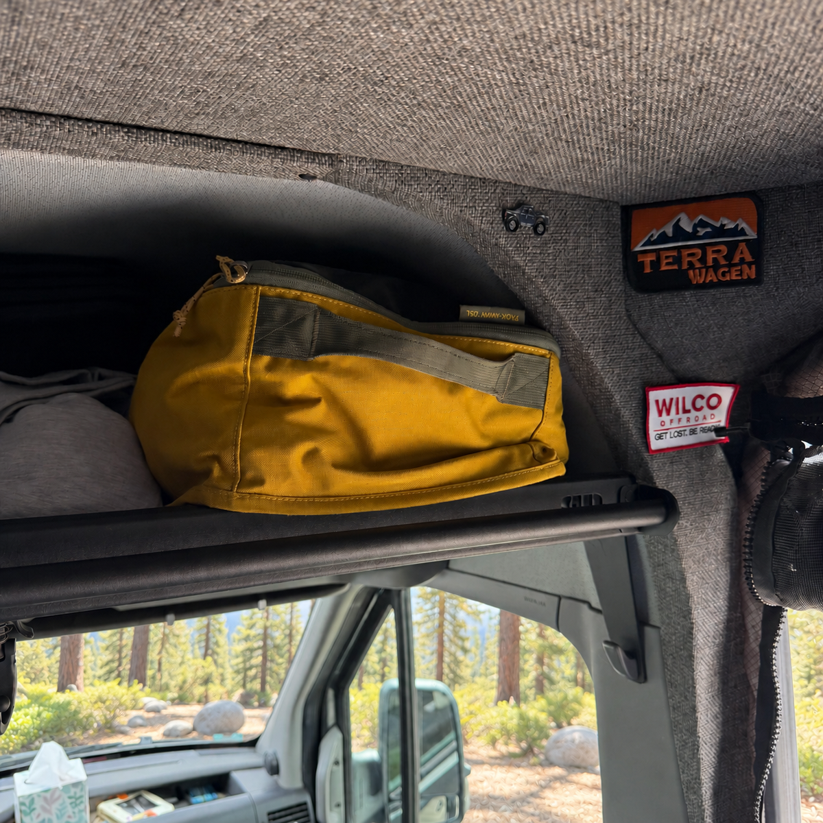 RB Components 2019+ Sprinter Van Headliner Shelf - Small Version Raised