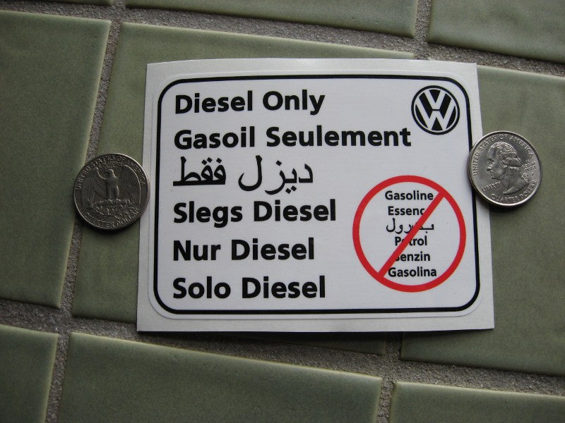 Diesel Only Sticker - Volkswagen - Van Land