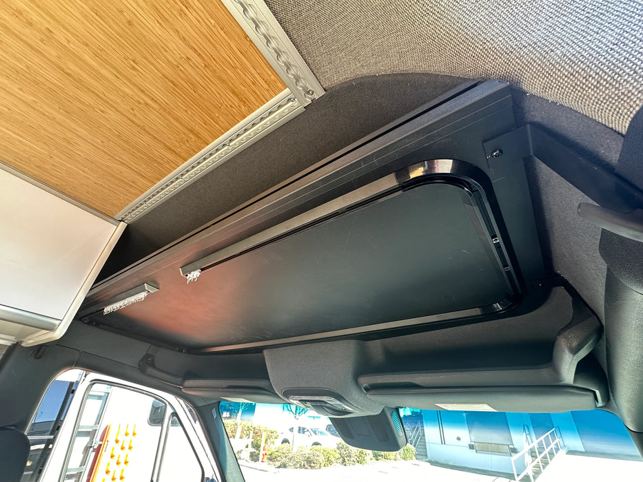 Tec Vanlife Aluminum Headliner Shelf for Sprinter | Built-in Curtain Rails