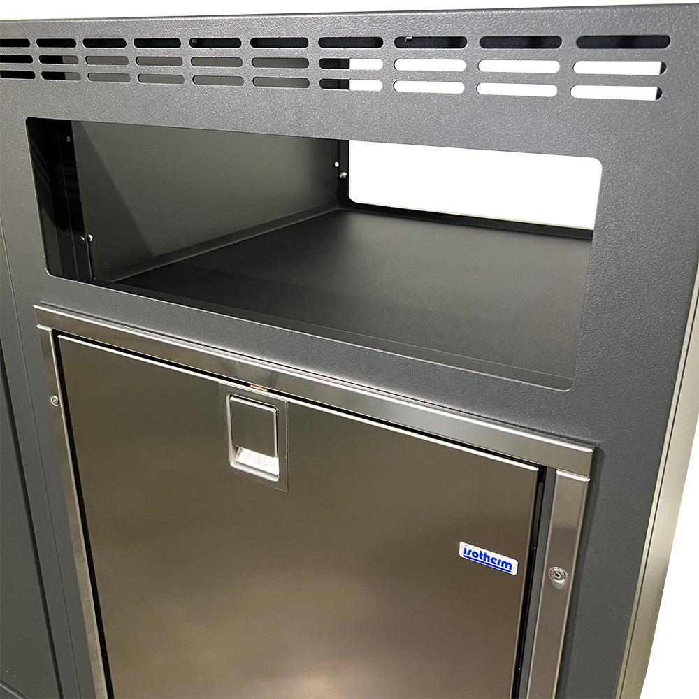 RB Components 42in Galley - Isotherm 85 Fridge Base Cabinet - Drawer System