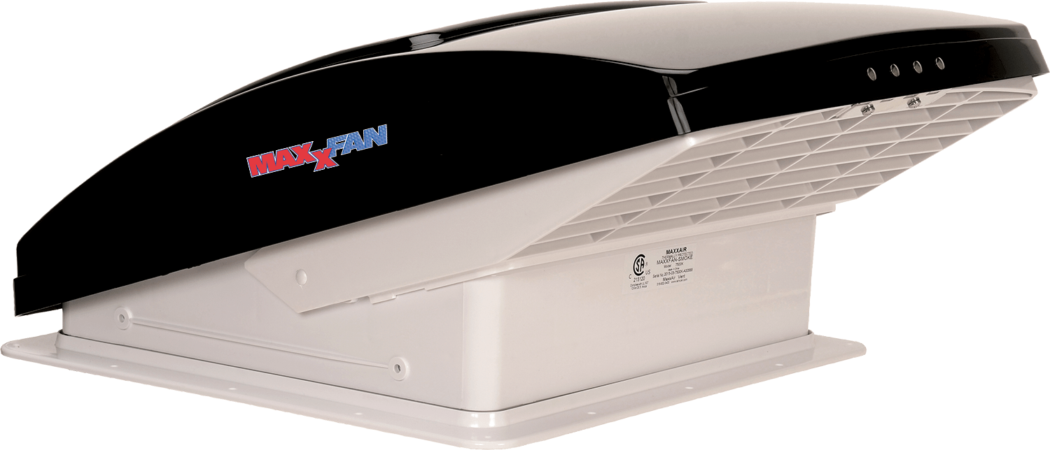 MAXXFAN Deluxe 6200K RV換気扇 本体 MaxxAir MaxxFan Deluxe RV Roof Vent Model 6200K - Smoke Lid - Van Land