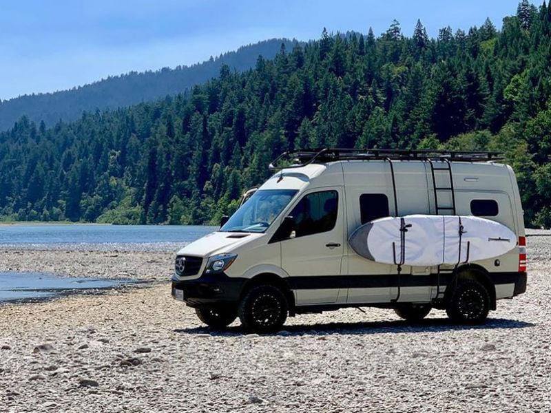 Aluminess Mercedes Sprinter Surf Pole Van in lake View - Campervan HQ
