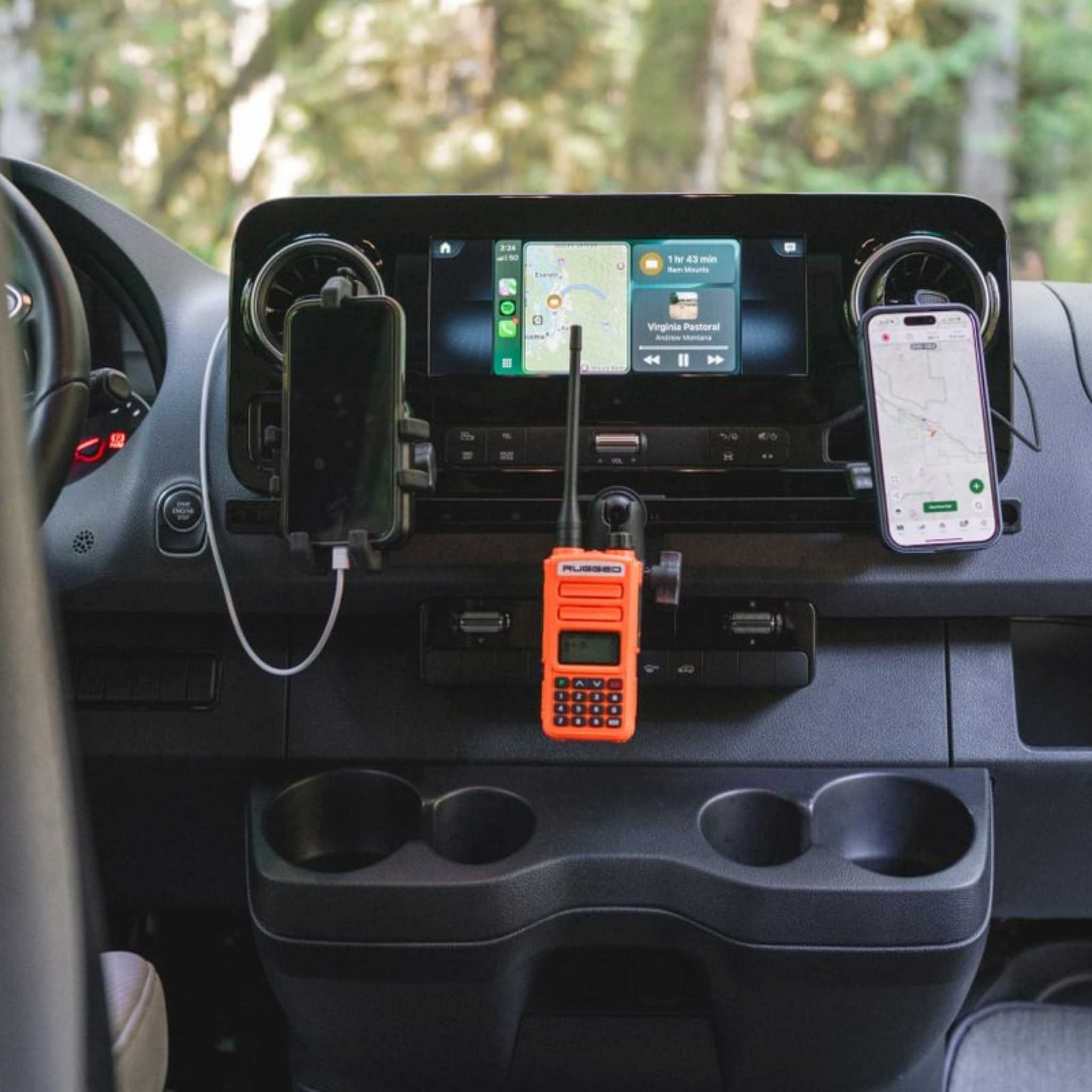 Terra X NAVIDOK Overlander - No-Drill - Mercedes Sprinter Phone & GPS Dash Mount