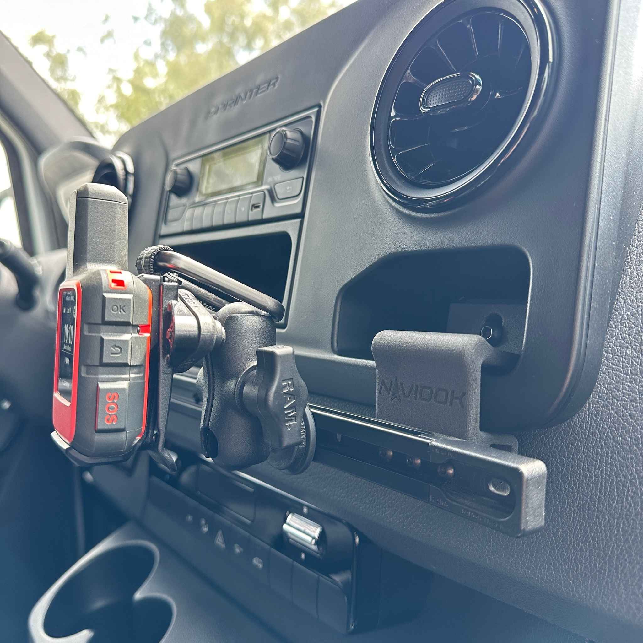 Terra X NAVIDOK Overlander - No-Drill - Mercedes Sprinter Phone & GPS Dash Mount